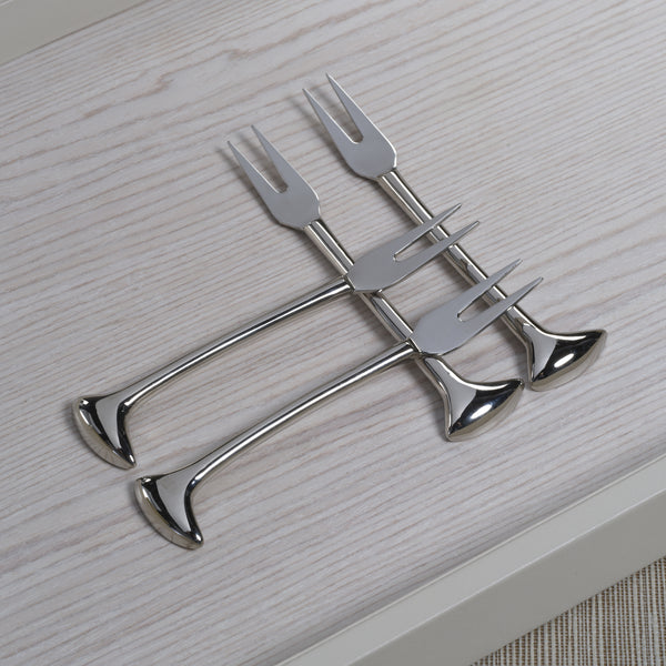 Sable 4-Piece Set Cheese & Cocktail Forks - Flatware Detail | Bone & Brass