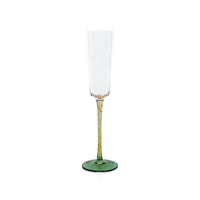 Sachi Amber & Green Champagne Flutes, Set 6 | Bone & Brass