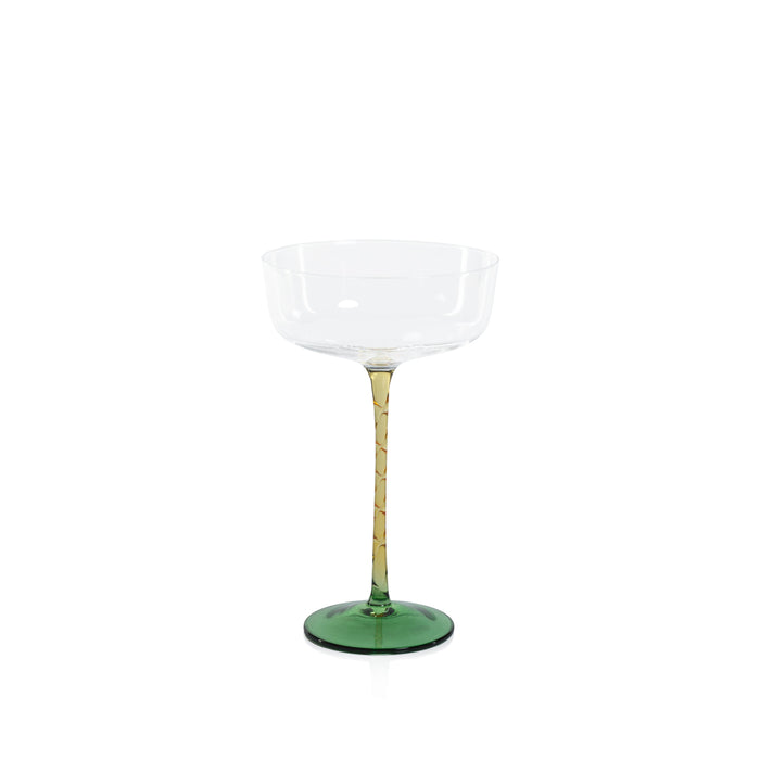Sachi Amber & Green Cocktail / Martini Glasses, Set 4 | Bone & Brass