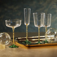 Sachi Amber & Green Red Wine Glasses, Set 4 - Glass Detail | Bone & Brass
