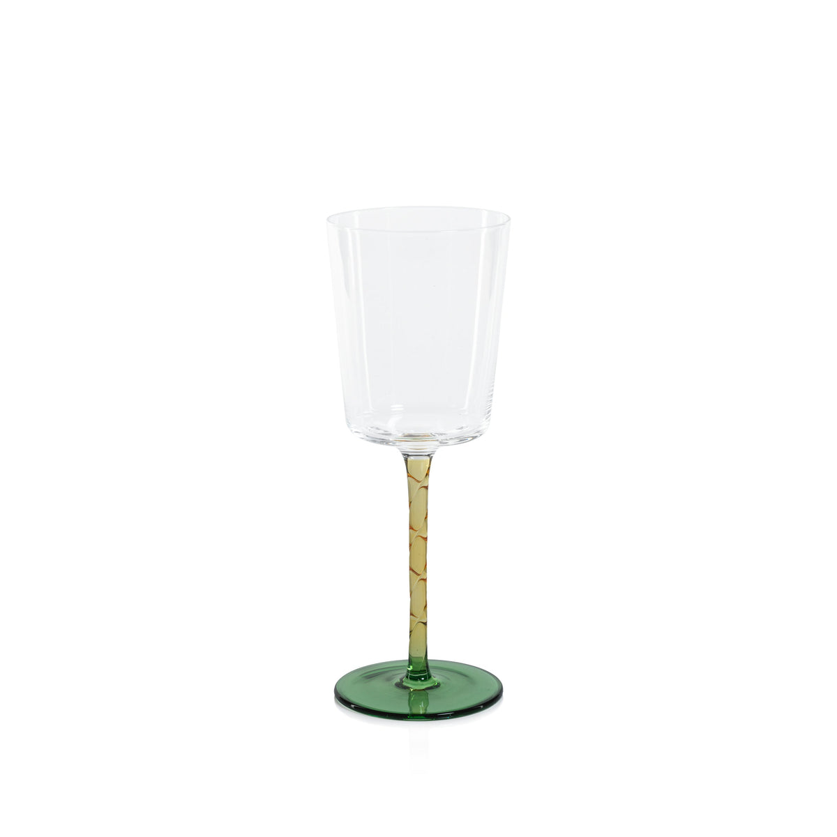 Sachi Amber & Green White Wine Glasses, Set 6 | Bone & Brass