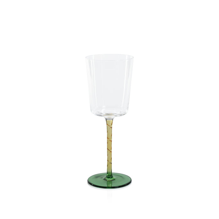 Sachi Amber & Green White Wine Glasses, Set 6 | Bone & Brass
