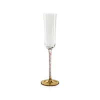 Sachi Amber & Pink Champagne Flutes, Set 6 | Bone & Brass