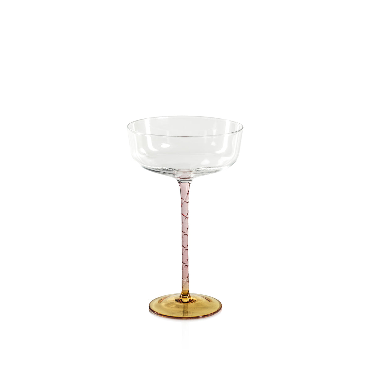 Sachi Amber & Pink Cocktail / Martini Glasses, Set 4 | Bone & Brass
