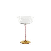 Sachi Amber & Pink Cocktail / Martini Glasses, Set 4 | Bone & Brass