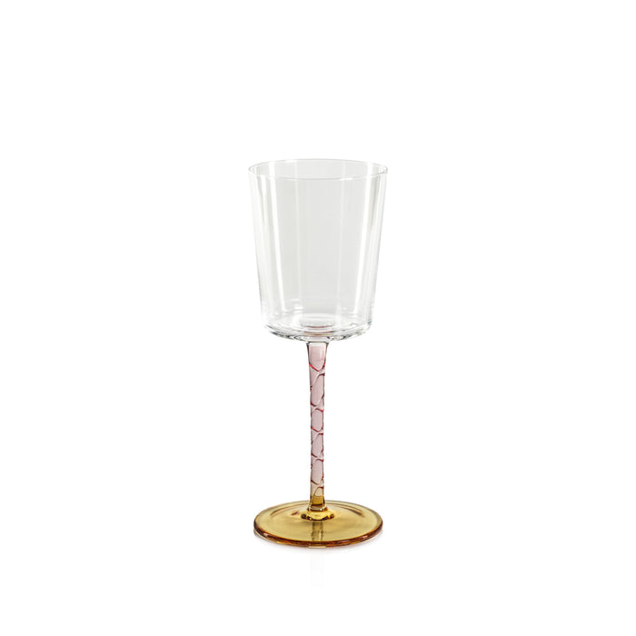 Sachi Amber & Pink White Wine Glasses, Set 6 | Bone & Brass