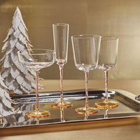Sachi Amber & Pink Wine Glasses, Set 4 - Glass Bowl Detail | Bone & Brass