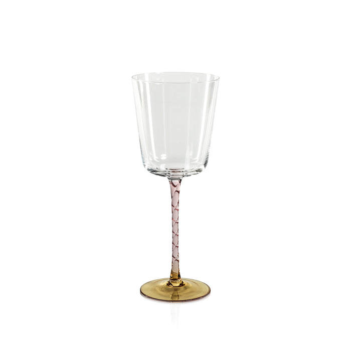 Sachi Amber & Pink Wine Glasses, Set 4 | Bone & Brass
