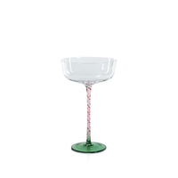 Sachi Green & Pink Cocktail / Martini Glasses, Set 4 | Bone & Brass