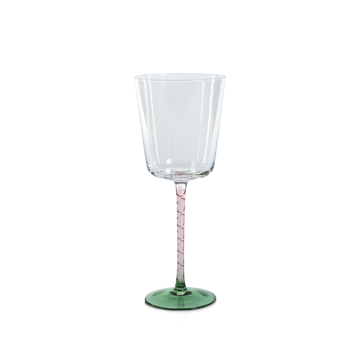 Sachi Green & Pink Red Wine Glasses, Set 4 | Bone & Brass