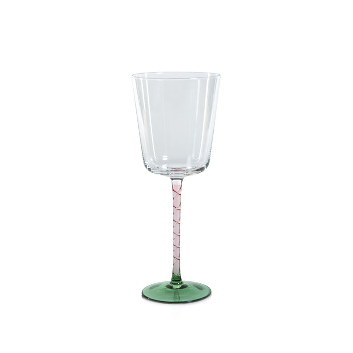 Sachi Green & Pink Red Wine Glasses, Set 4 | Bone & Brass