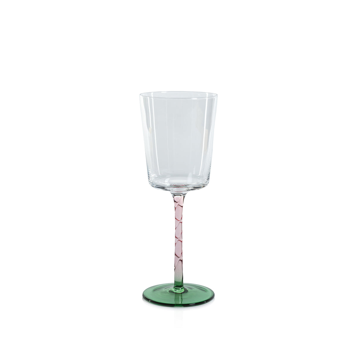 Sachi Green & Pink White Wine Glasses, Set 6 | Bone & Brass