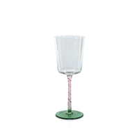 Sachi Green & Pink White Wine Glasses, Set 6 | Bone & Brass