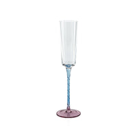 Sachi Pink & Blue Champagne Flutes, Set 6 | Bone & Brass
