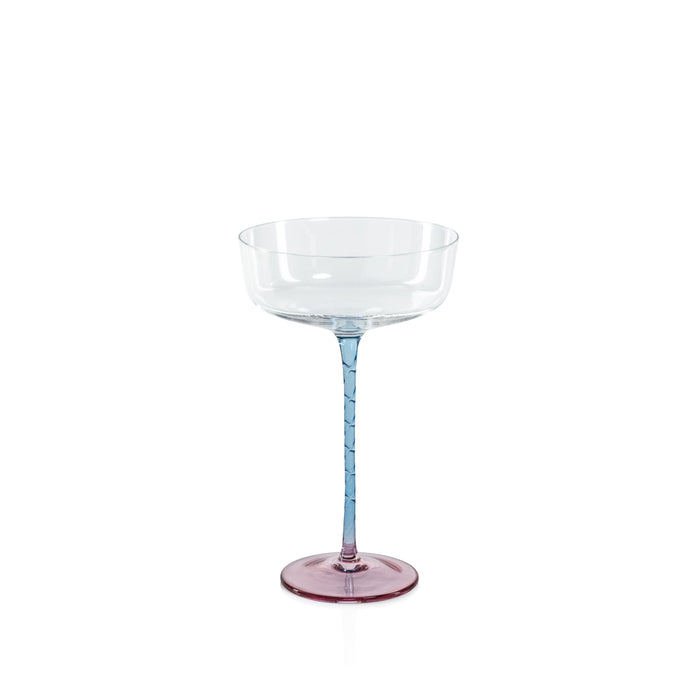 Sachi Pink & Blue Cocktail Glasses, Set of 4 | Bone & Brass