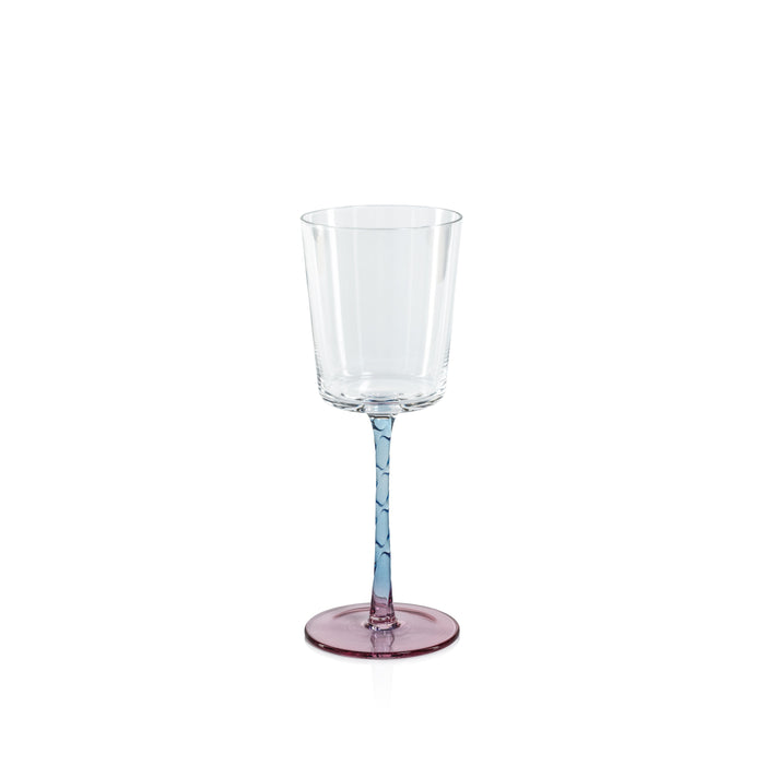 Sachi Pink & Blue White Wine Glasses, Set 6 | Bone & Brass