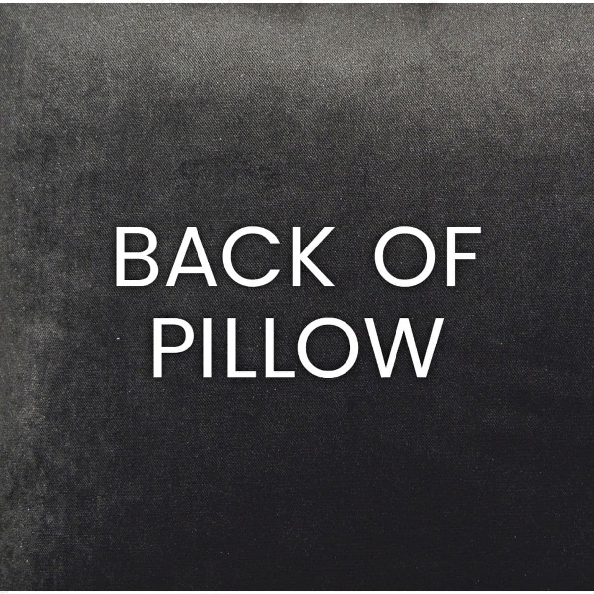 Back of Sadah Mustard Floral Throw Pillow, showing the solid dark gray polyester fabric and seamless zippered cover.
