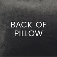 Back of Sadah Mustard Floral Throw Pillow, showing the solid dark gray polyester fabric and seamless zippered cover.