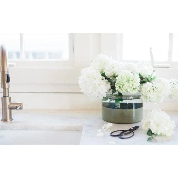 Sage Colorblock Flower Vase - Vase Top View | Bone & Brass
