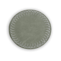 Sage Green Round Embroidered Placemats Set of 4 | Bone & Brass