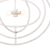 White Sail Chandelier with four G-type candelabra bulbs, featuring a minimalist, airy, sail-like design.