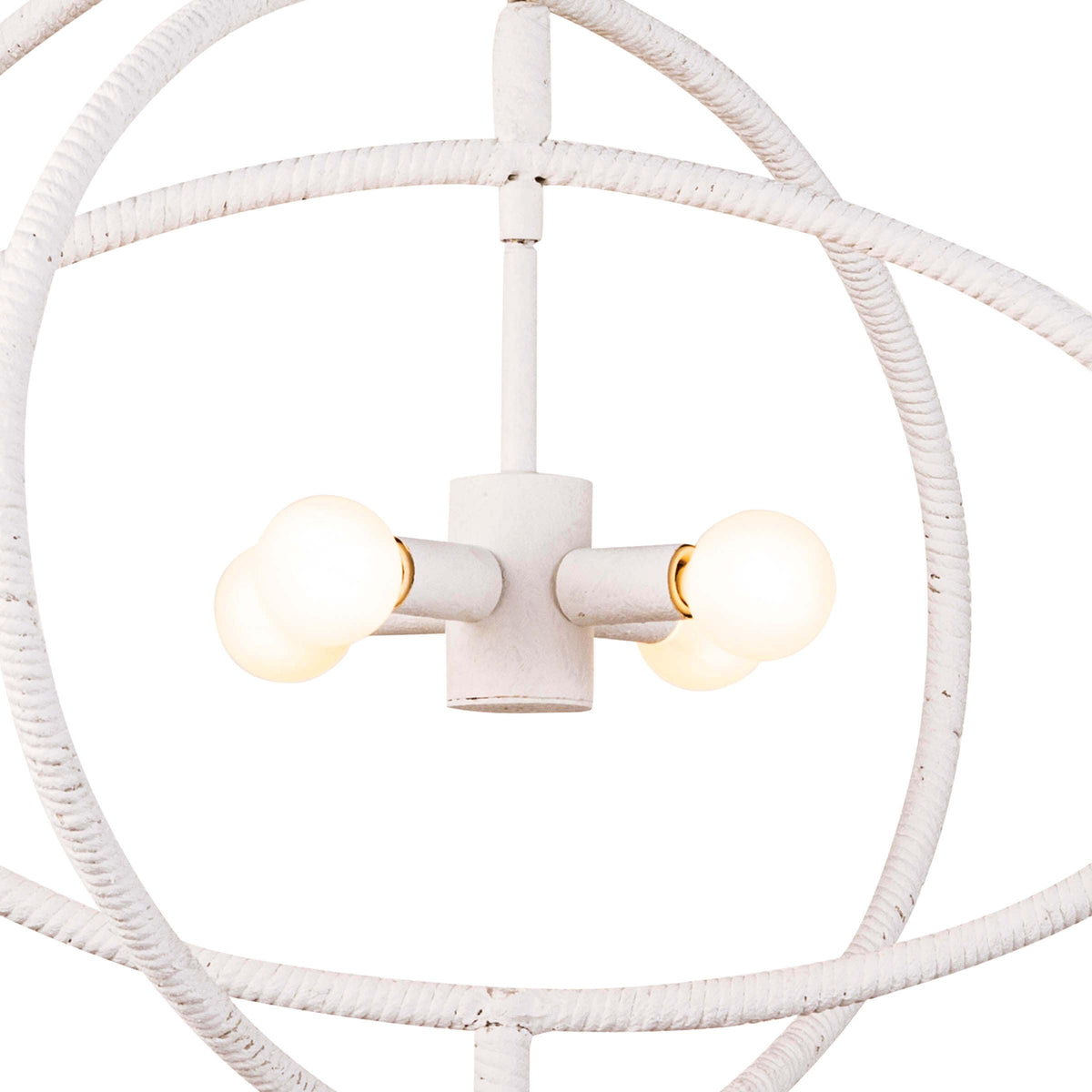 White Sail Chandelier with four G Type Candelabra Base (E12) bulbs, featuring a minimalist, airy design.