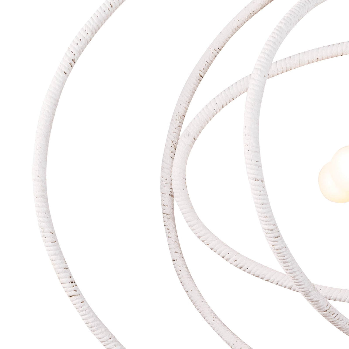 White Sail Chandelier with minimalist, airy silhouette and four candelabra bulbs.