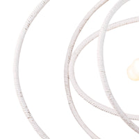 White Sail Chandelier with minimalist, airy silhouette and four candelabra bulbs.