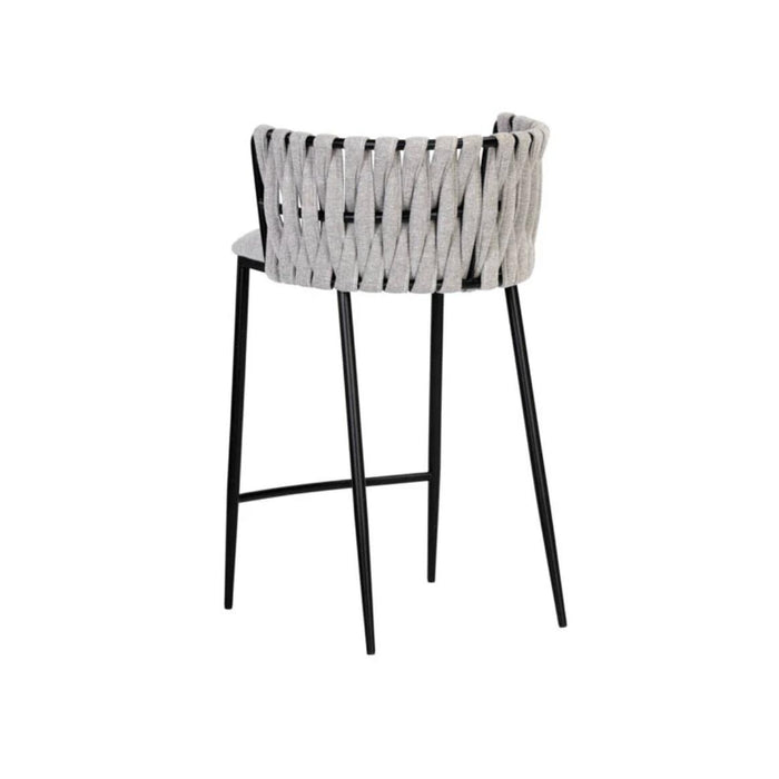 Sarai Counter Stool - Belfast Heather Grey - Stool Side View | Bone & Brass