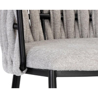 Sarai Counter Stool - Belfast Heather Grey - Stool Seat Detail | Bone & Brass