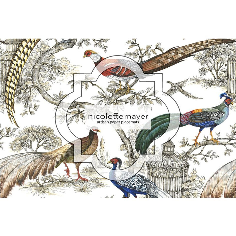 Wild Birds On White Background Paper Placemats