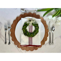 Scalloped Round Cutting Board Charger - Board Side View | Bone & Brass