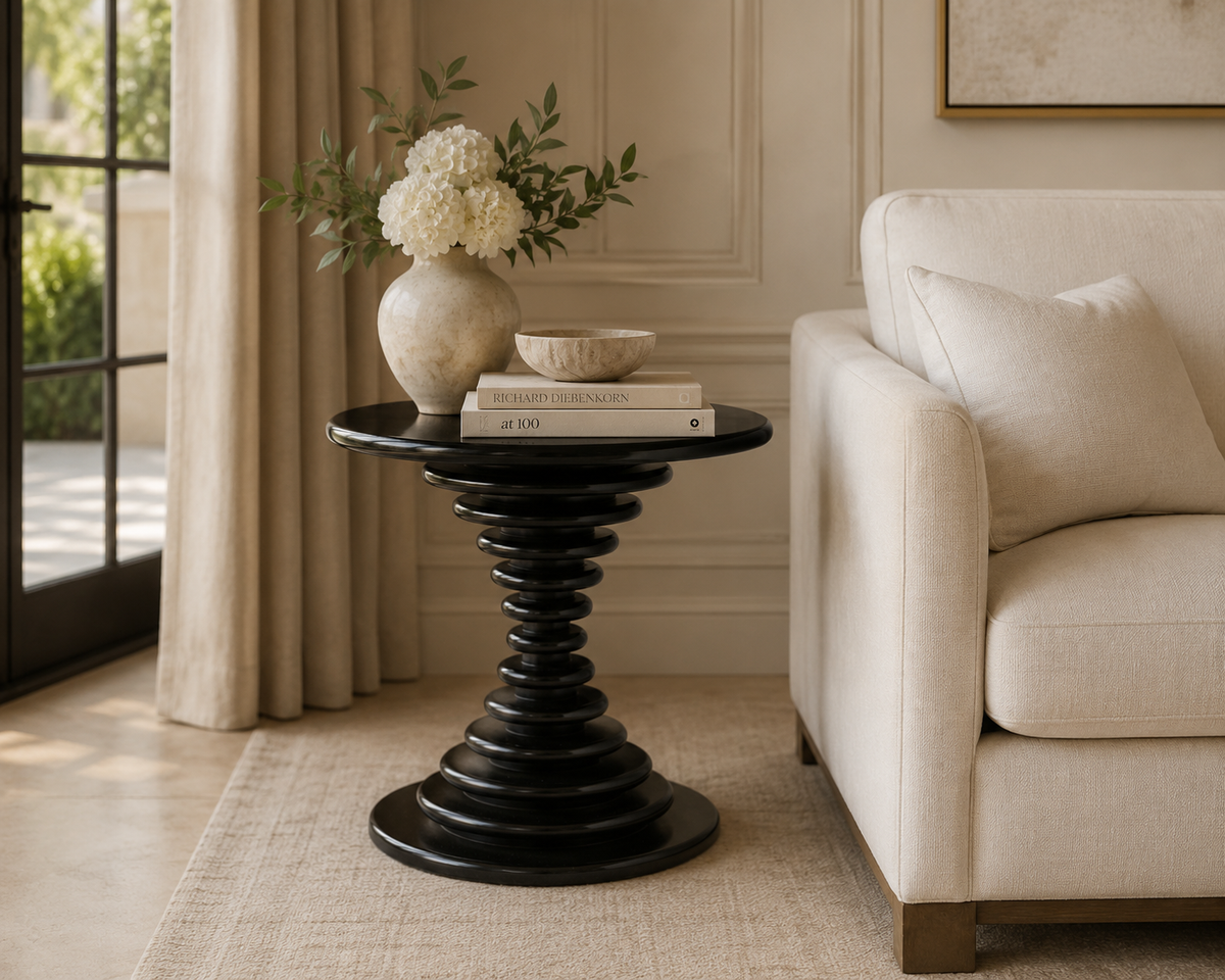 Schilling Side Table Hand Rubbed Black