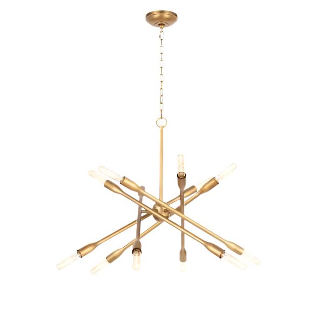 Cobra Large Natural Brass Chandelier