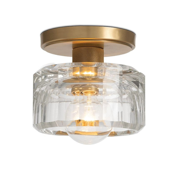 Bijoux Crystal Flush Mount Natural Brass