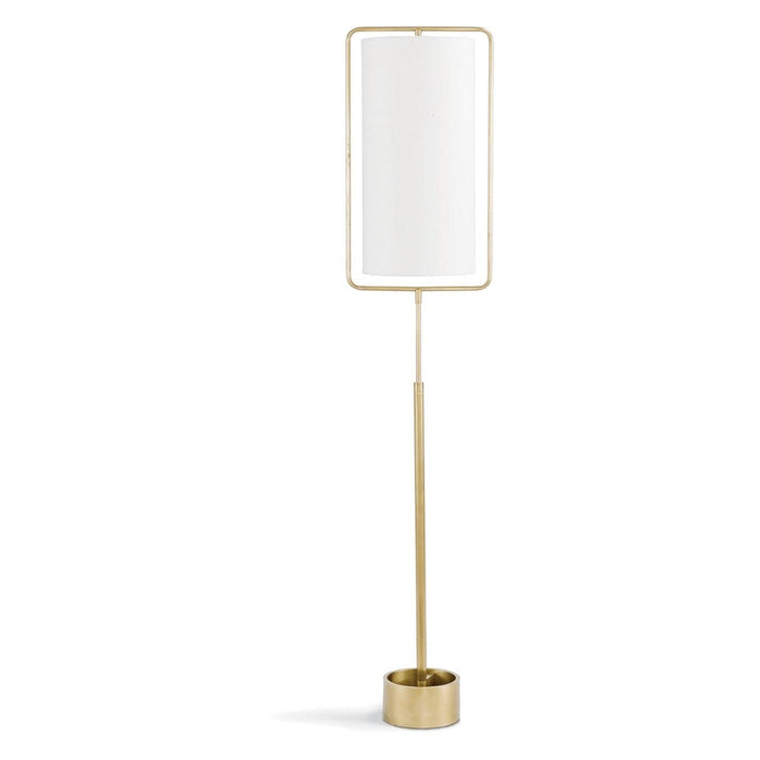 Geo Rectangle Floor Lamp Natural Brass