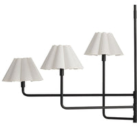 Polly Metal Chandelier Blackened Brass with White Scalloped Shade