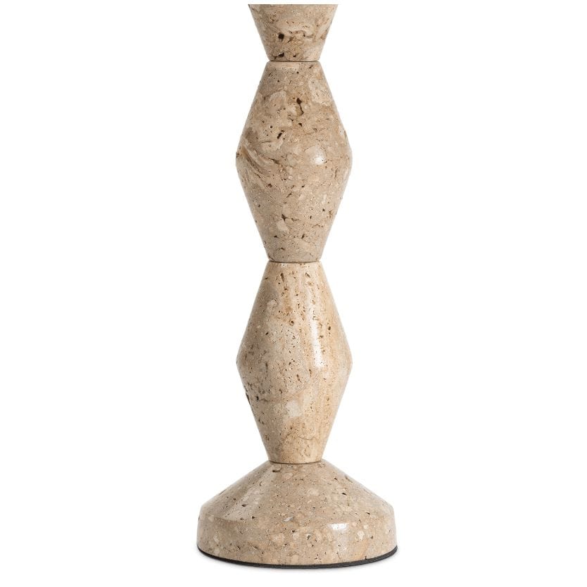 Crew Travertine Buffet Lamp Natural Linen Shade