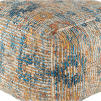 Coventry Yellow & Blue Floor Pouf