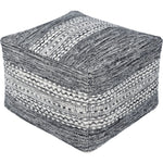 Ethan Charcoal & White Floor Pouf
