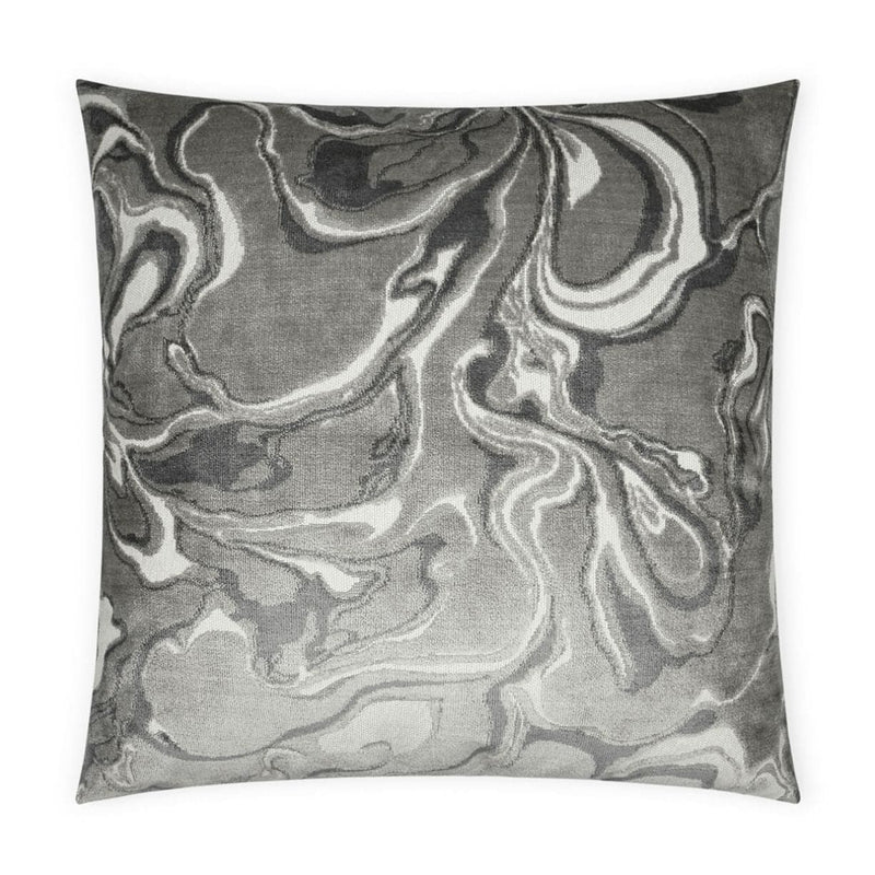 Rhapsody Grey Swirl Throw Pillow