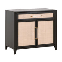 Hiland Black & Natural Rattan Media Chest