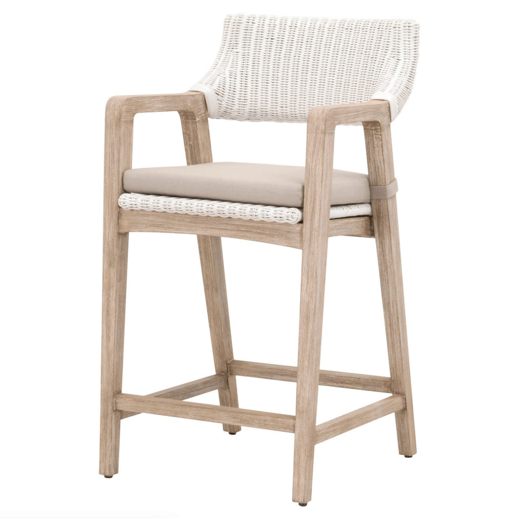 Lucille White Rattan Counter Stool