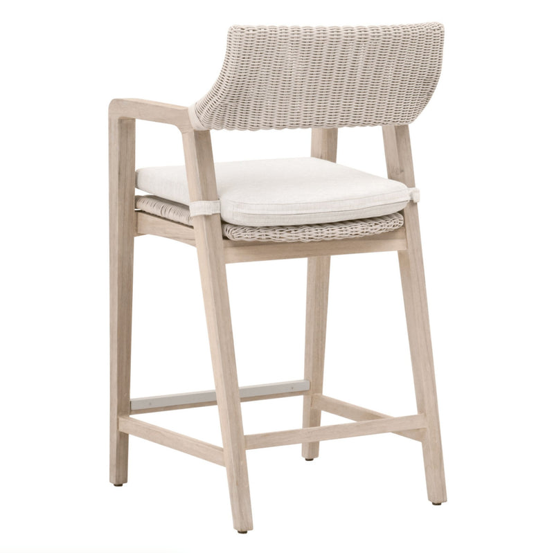 Lucille White Woven Outdoor Counter Stool