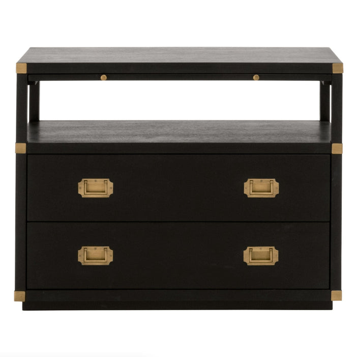 Braxton Black 2-Drawer Nightstand