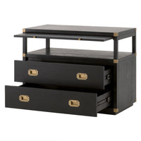 Braxton Black 2-Drawer Nightstand