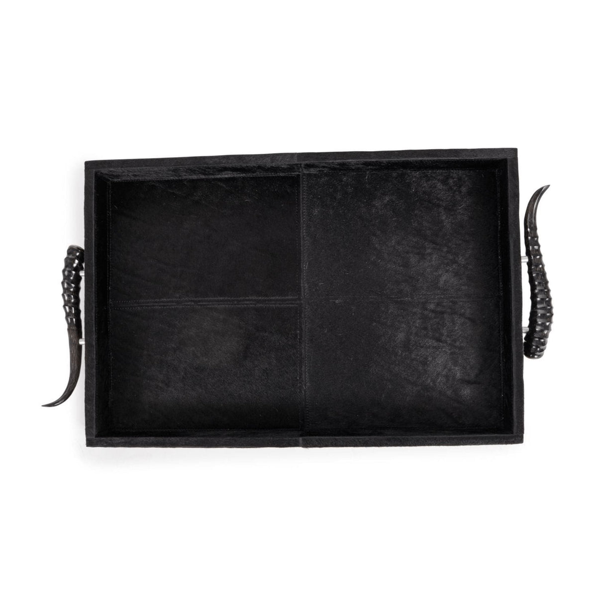 Black Hide Rectangle Decorative Tray