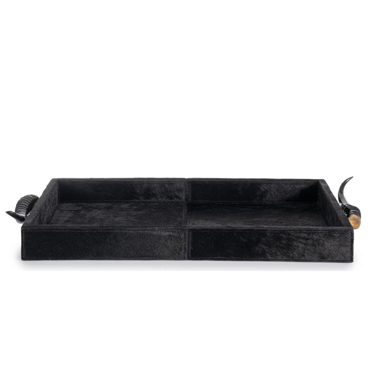 Black Hide Rectangle Decorative Tray