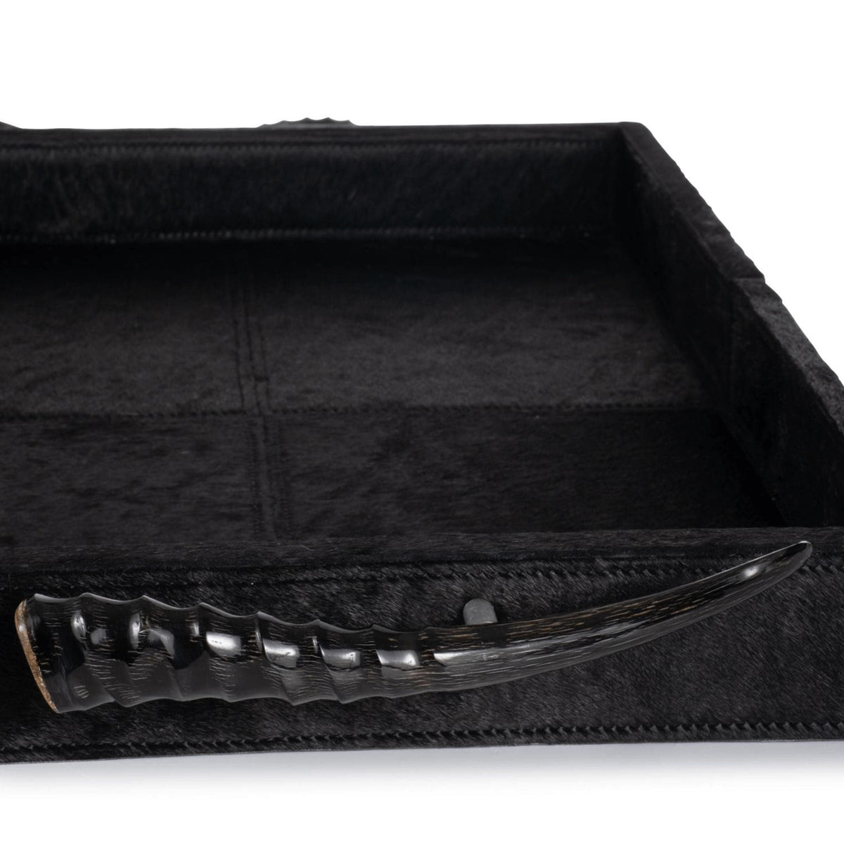 Black Hide Rectangle Decorative Tray