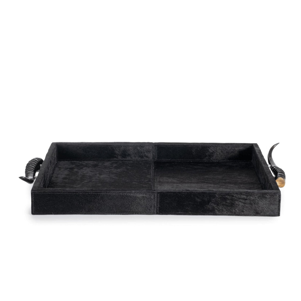 Black Hide Rectangle Decorative Tray